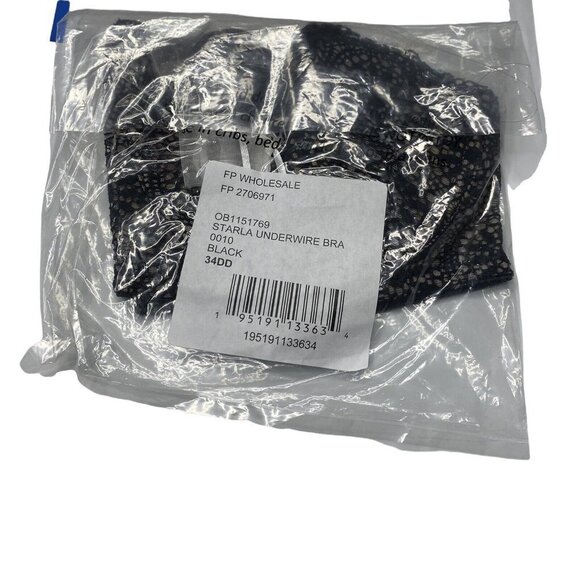 Free People Woman's Intimately Starla Underwire Black Convertible Strapless 34DD - Picture 2 of 5